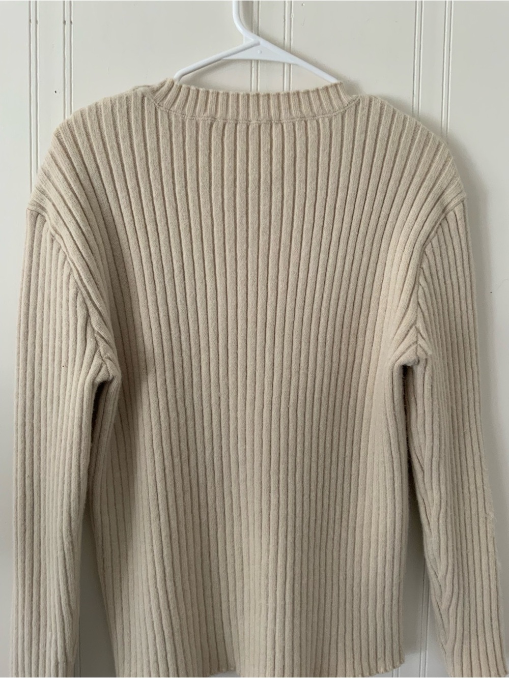 Ralph Lauren Cream Ribbed Crewneck Sweater with Polo Bear Accent and Black Trim - Picture 5 of 6